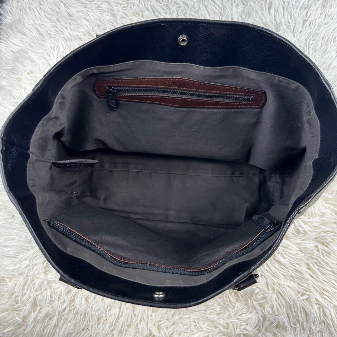 aniary アニアリ トートバッグ ブラック PVC型押し ハニカム柄 A4