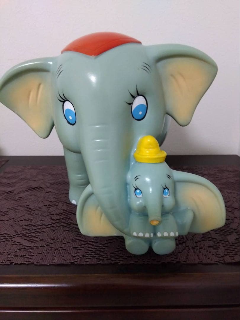 三菱銀行　非売品　ダンボとジャンボ　カウンターサイズ貯金箱　ディズニー　親子