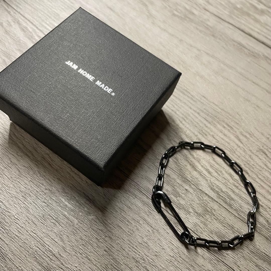 【JAM  MADE 】安全ピン ダイヤモンド チェーン ブレスレットM J-BR012-SV)安全ピン長アズキチェーンダイヤモンドブレスレットM