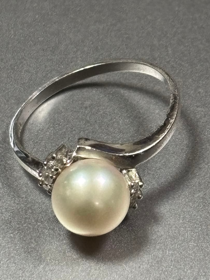 Pt900 パール ダイヤモンド リング 13号 3.5g プラチナ