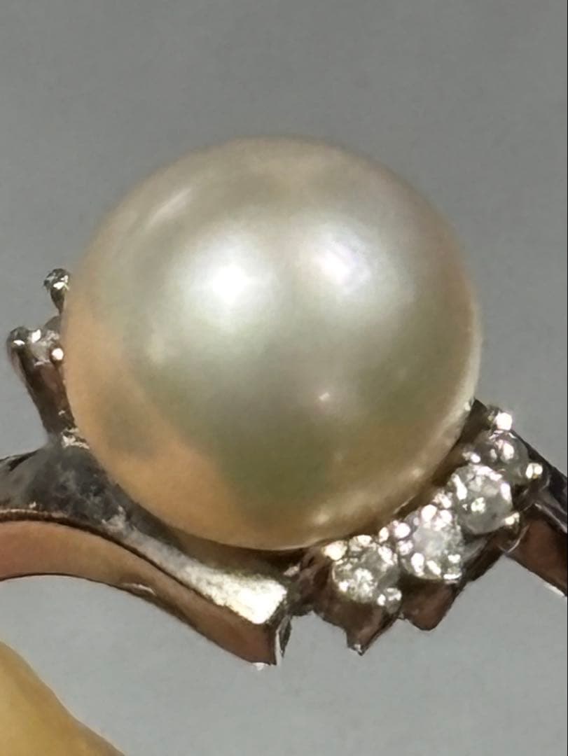 Pt900 パール ダイヤモンド リング 13号 3.5g プラチナ