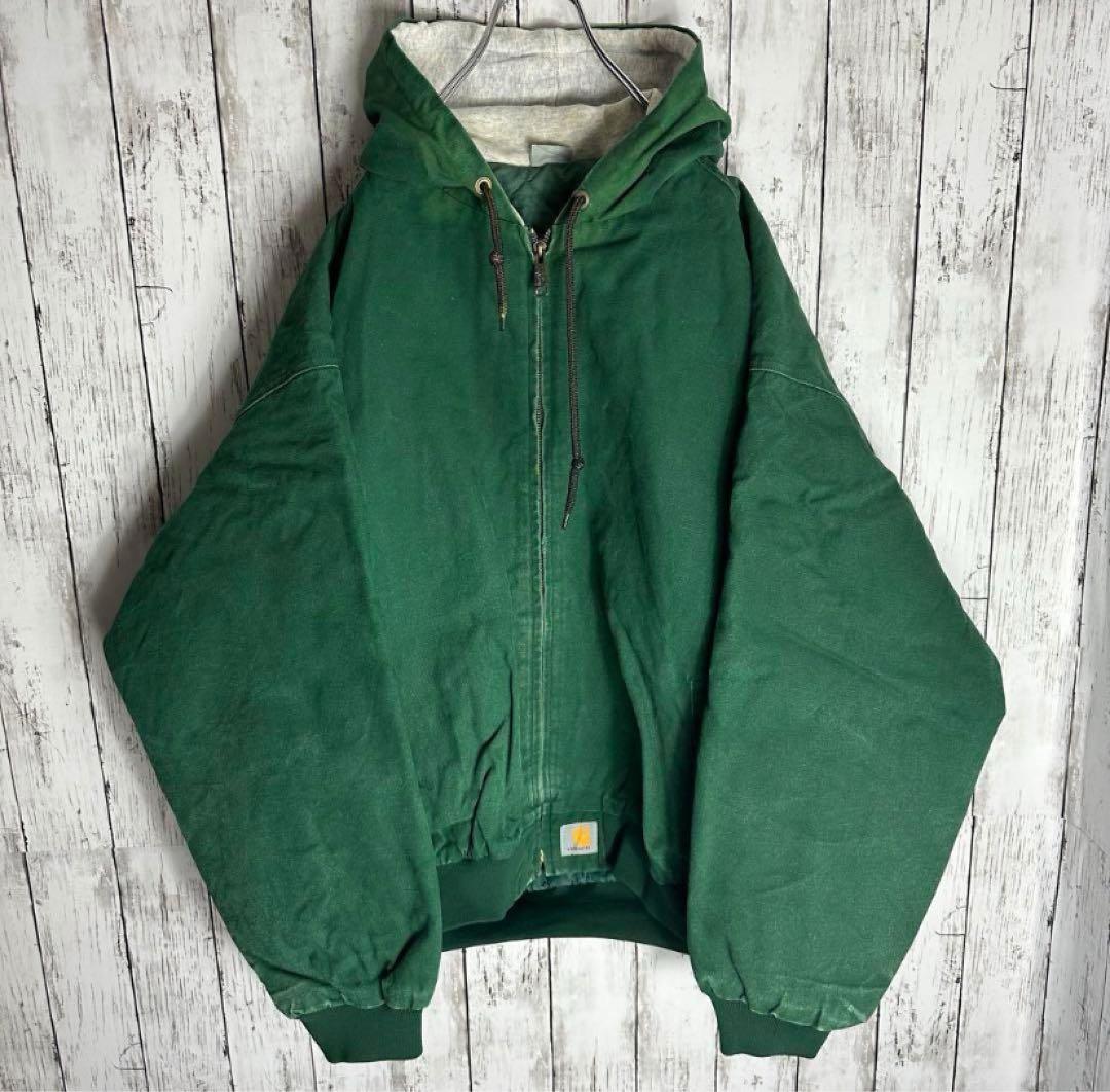激レア【carhartt】カーハート アクティブジャケット グリーン刺繍