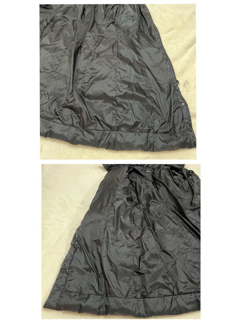 23区 ダウンコート シレータフタ Aライン フード ラクーンファー 黒38