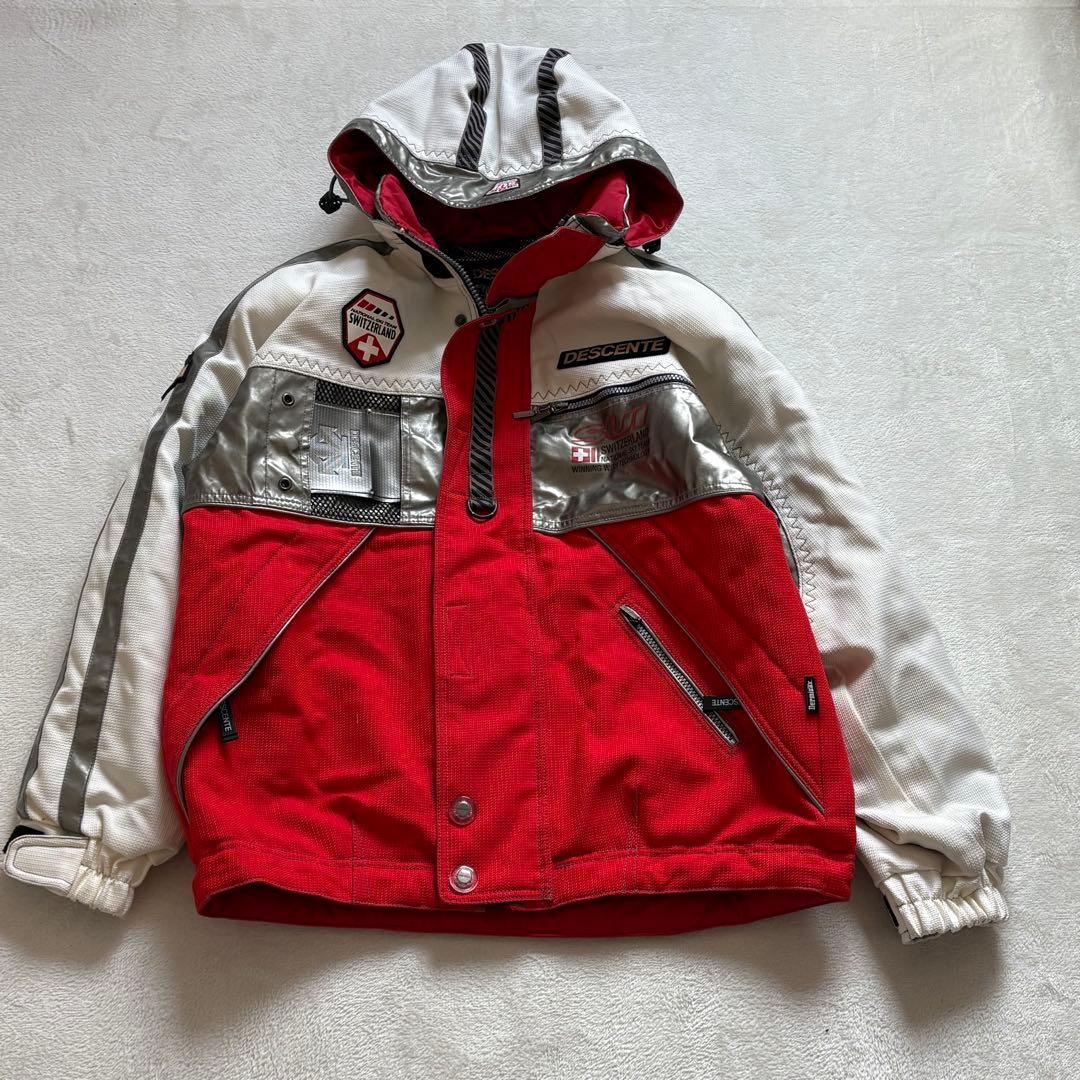 DESCENTE デサント スキーウェア 上下セット M スイス代表モデル 赤白