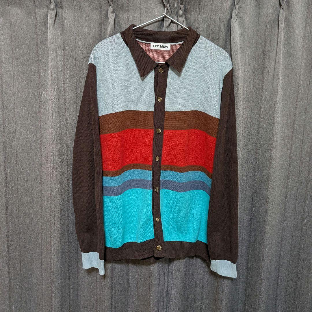TTT_MSW ニットカーディガン ボーダー L TTT-2022AW-KT01 - メルカリ