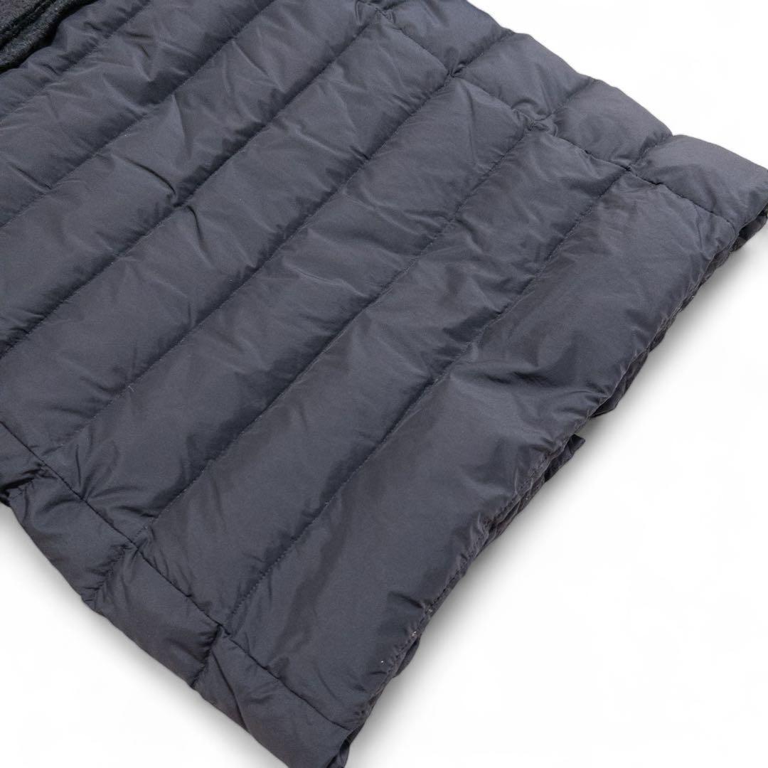 HERNO ノーカラーダウンコートモヘヤ シャギー 異素材 黒 40 - メルカリ