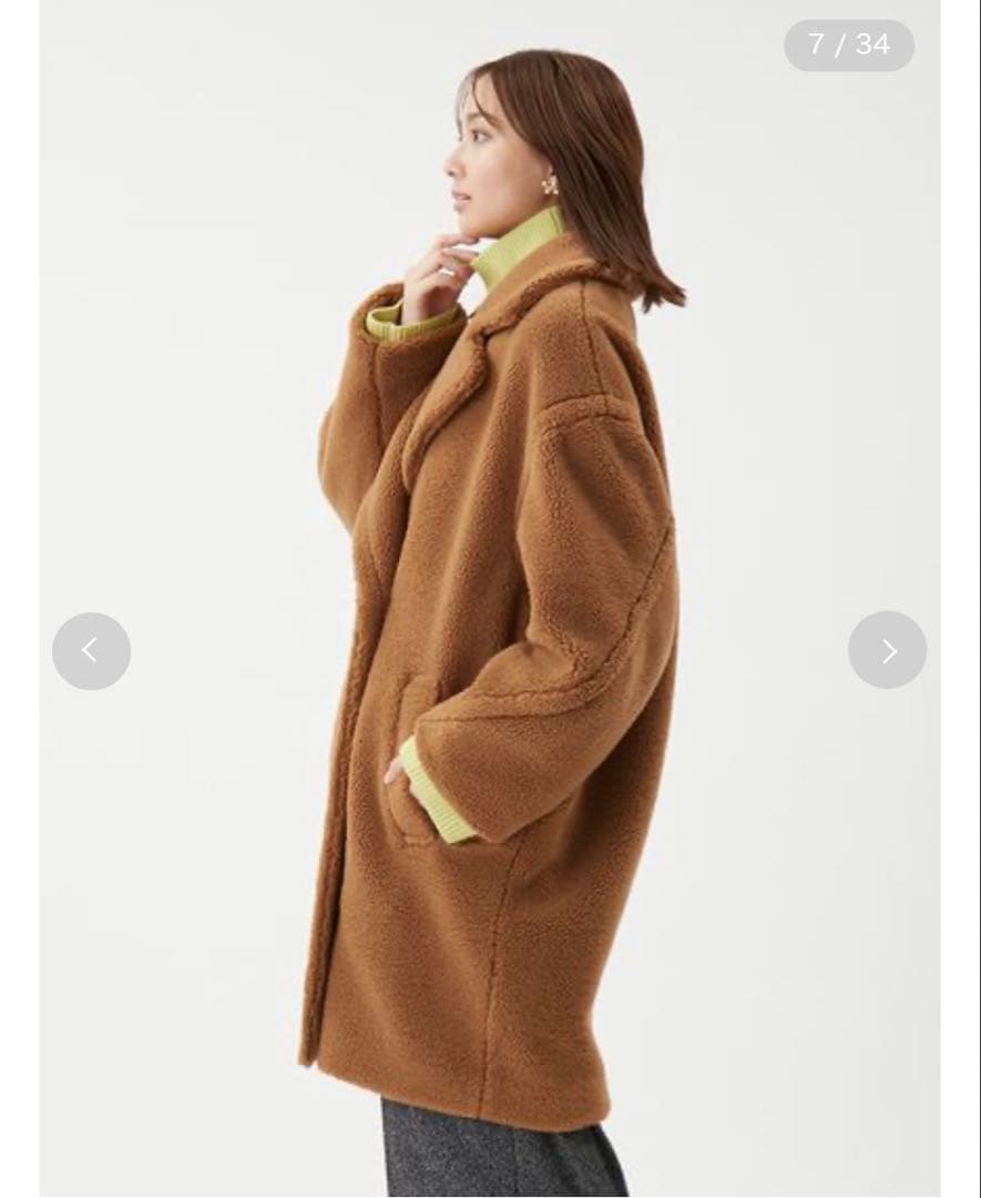 《数回着用超美品》Mila Owen オーバーサイズボアコート　キャメル0サイズ