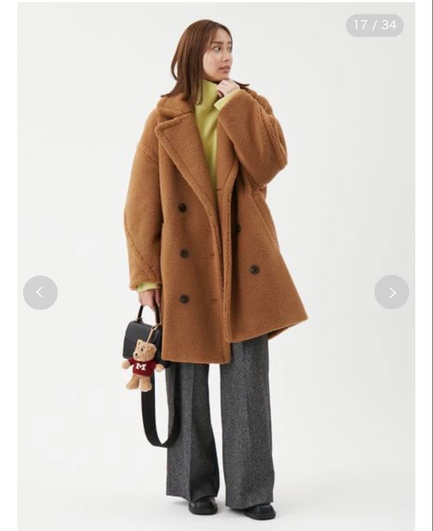 《数回着用超美品》Mila Owen オーバーサイズボアコート　キャメル0サイズ