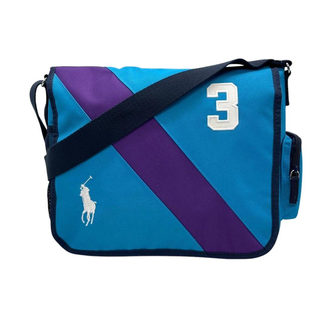 未使用級 ポロラルフローレン ショルダーバッグ 青 メッセンジャー