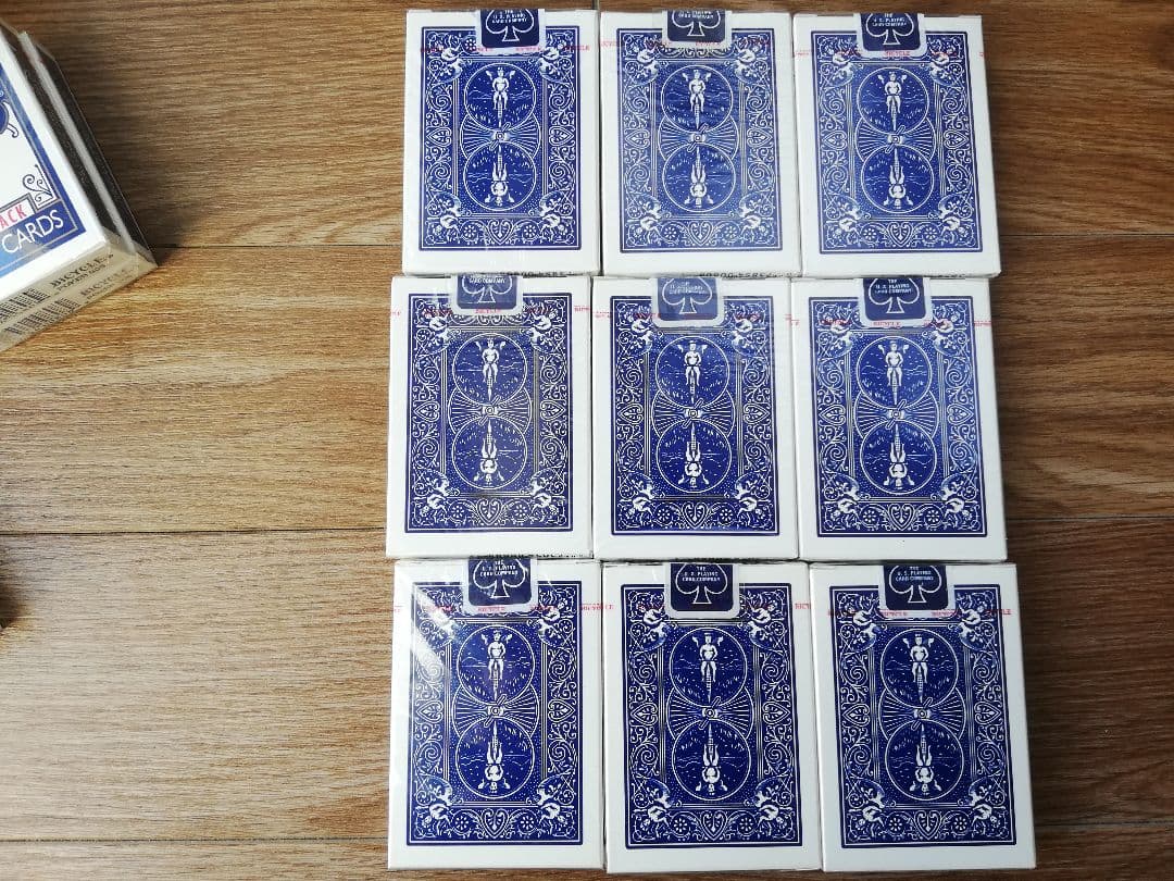 オハイオブルーシール○Bicycle Rider Back 青トランプ 9個