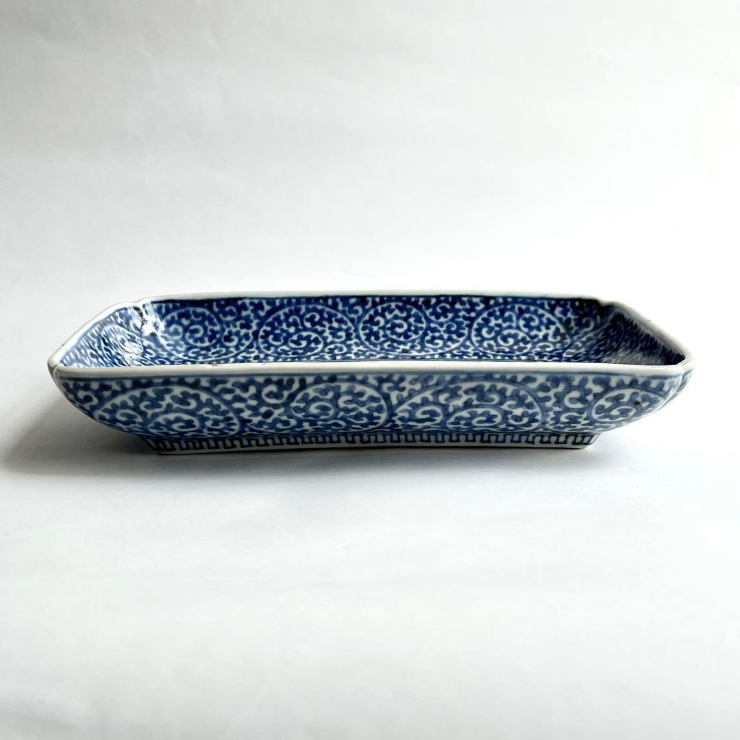 江戸中期 古伊万里 奇玉宝鼎之珍 染付 松竹梅 蛸唐草文 長角皿 - メルカリ