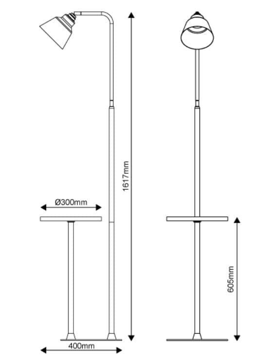 間接照明 フロアライト アッパーライト1灯 ブラック LED電球付き