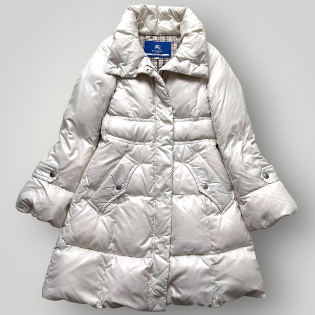 美品 バーバリーブルーレーベル ロング ダウンコート ノバチェック