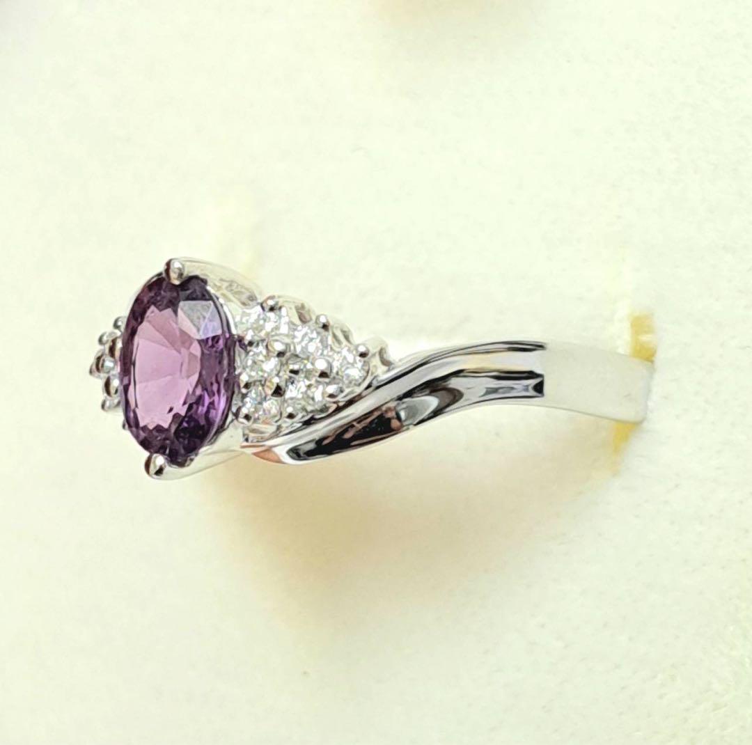 EB11 K14刻印　紫色　オーバルカット　リング　2.4g 指輪　パープル