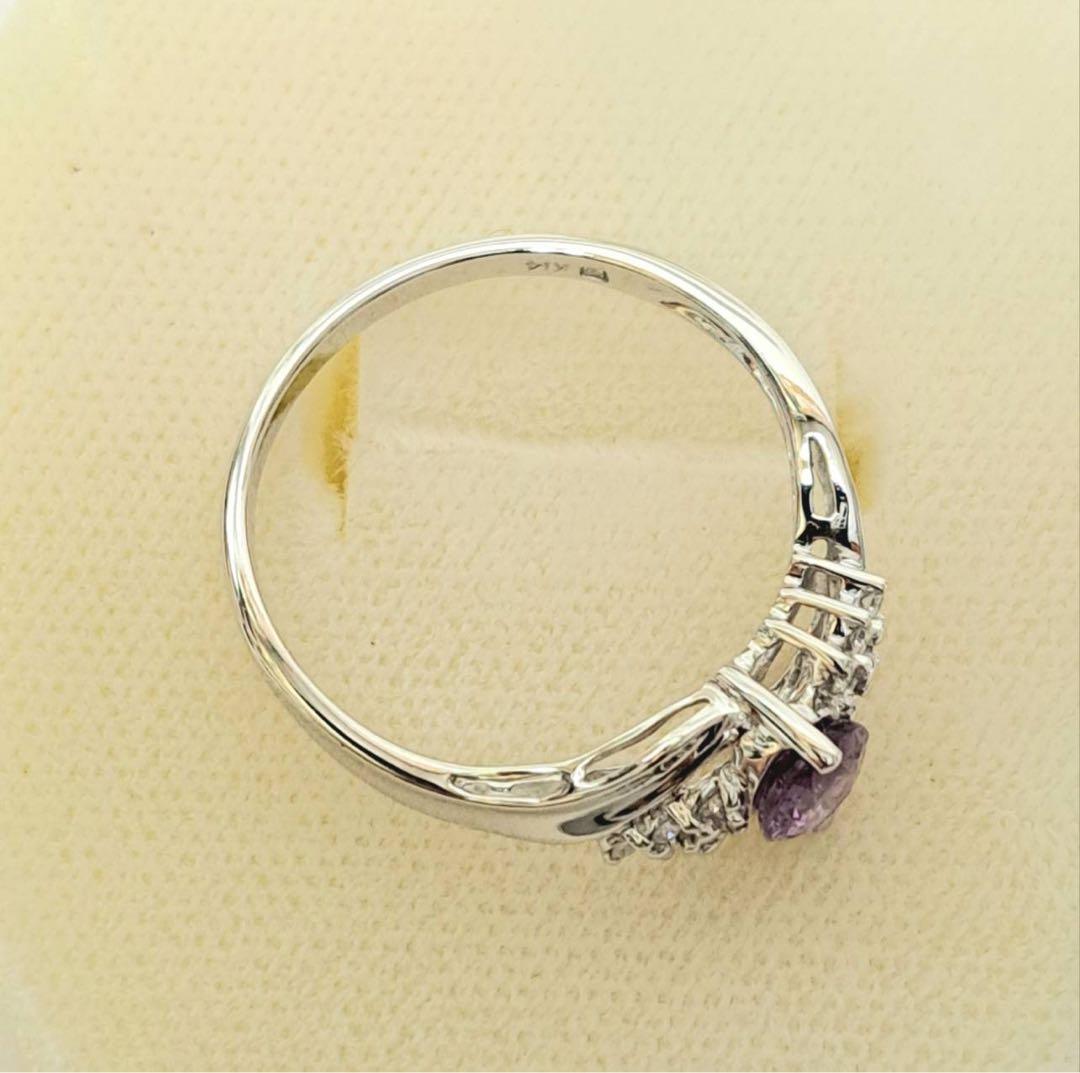 EB11 K14刻印　紫色　オーバルカット　リング　2.4g 指輪　パープル