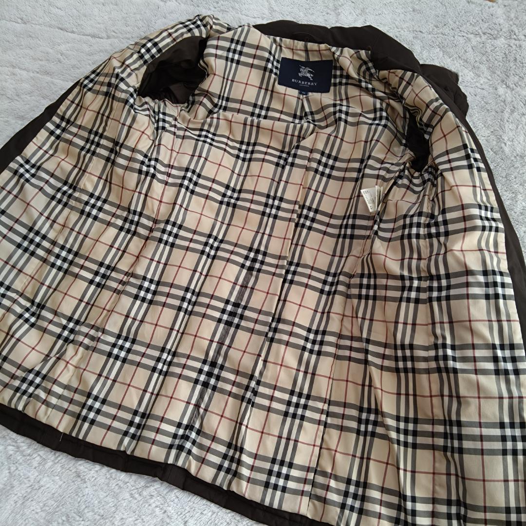 バーバリーロンドン ダウンJK 38 ノバチェック ラビット 三陽商会 シンプル