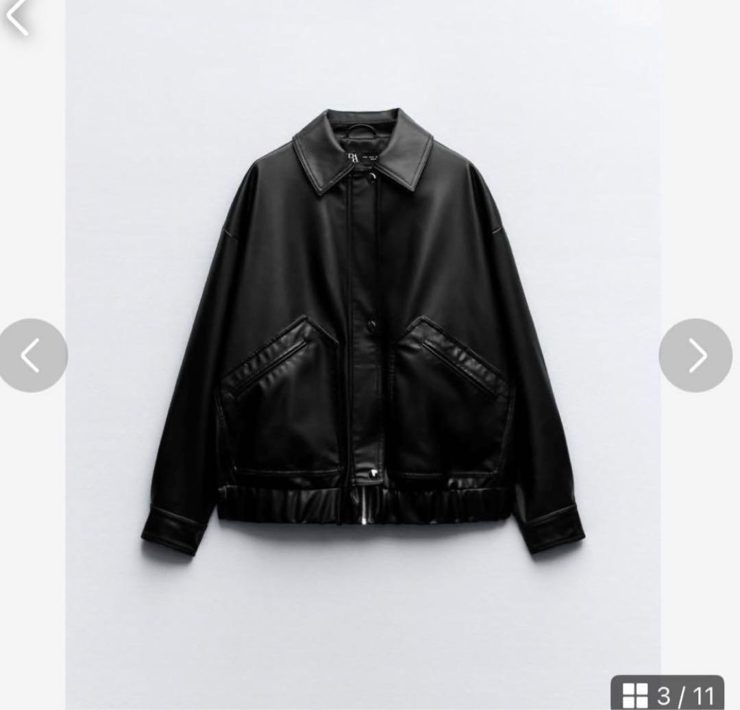 2024新作 ZARA フェイクレザージャケットレディース - メルカリ