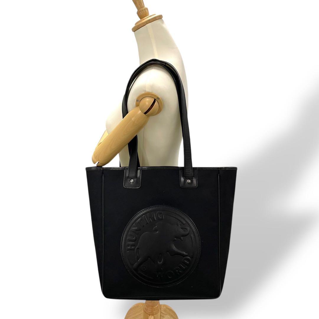 美品 ハンティングワールド トートバッグ サファリ キャンバス レザー