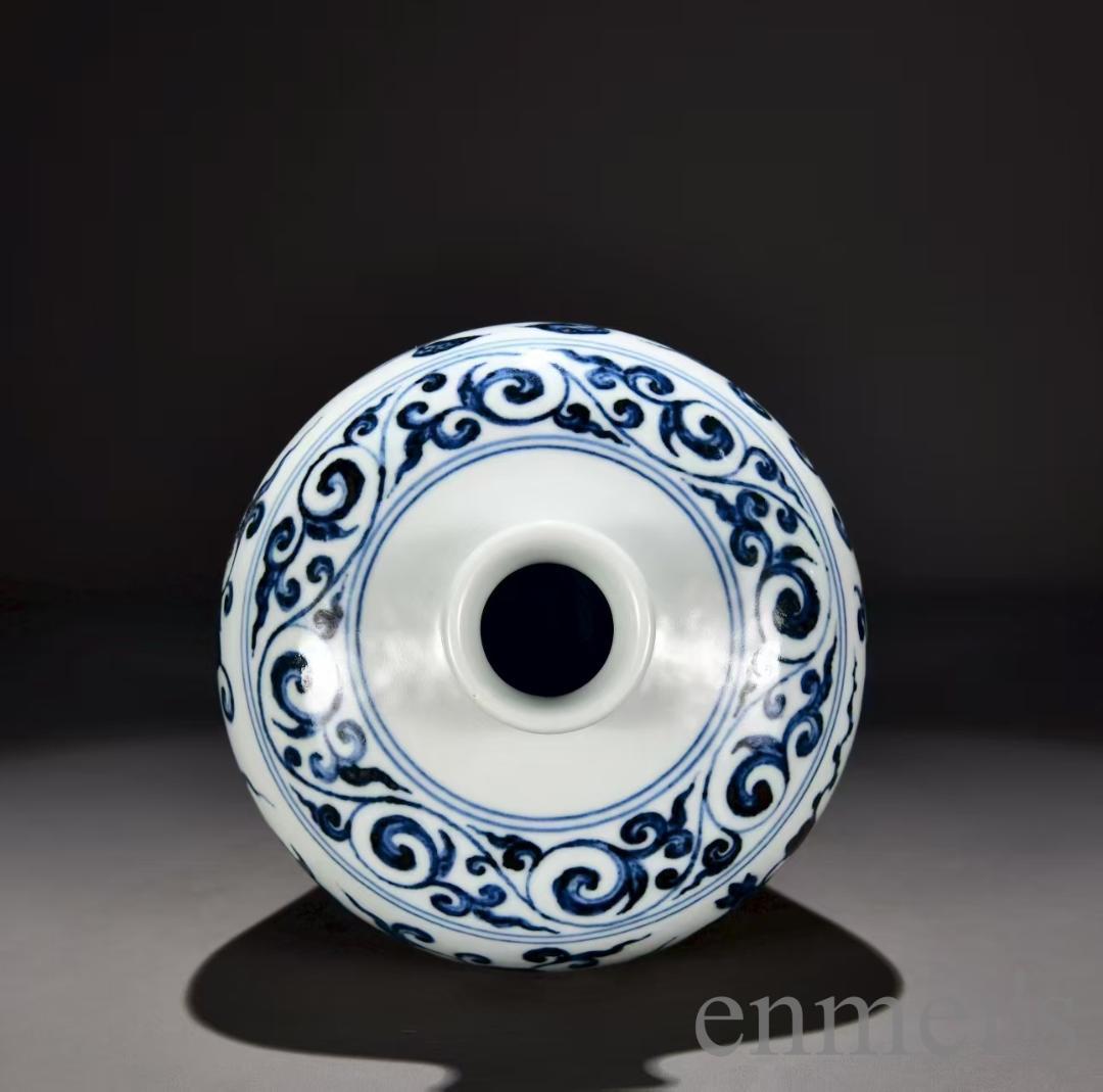 中国古美術・明代・永楽年製・青花磁・梅瓶・花瓶・壺型・唐物・