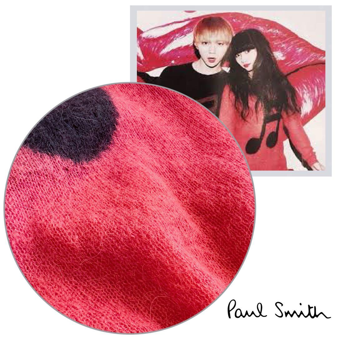 希少•完売品【音符柄×ピンク／モヘア60%】ポールスミス／シャギー