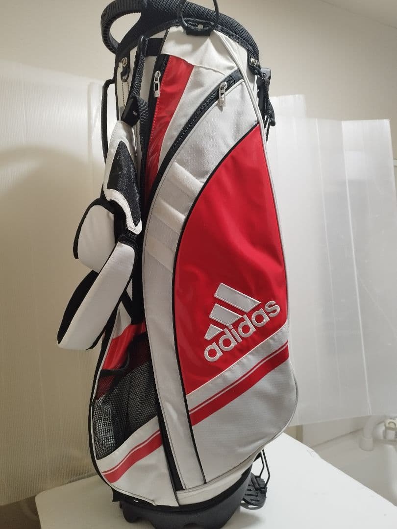 adidas キャディバッグ 白/赤 - メルカリ