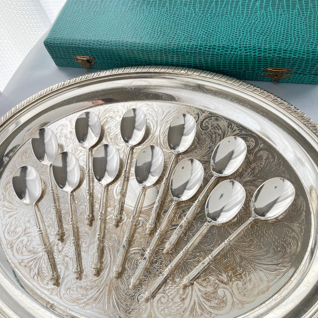 【SFAM】 ロシア様式のアイスクリームスプーン 12本組 仏蘭西 13.5cm