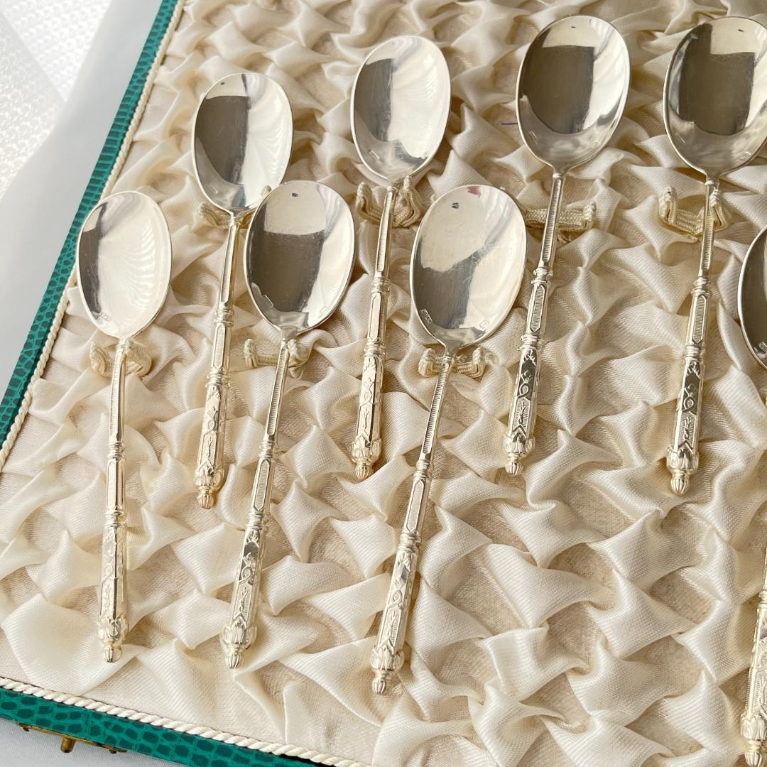 【SFAM】 ロシア様式のアイスクリームスプーン 12本組 仏蘭西 13.5cm