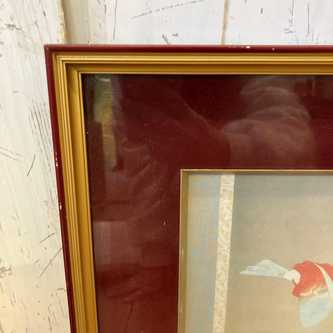 昭和レトロ 上村松園 芸妓 序の舞 リトグラフ 日本画 絵画 額縁 額装 美術