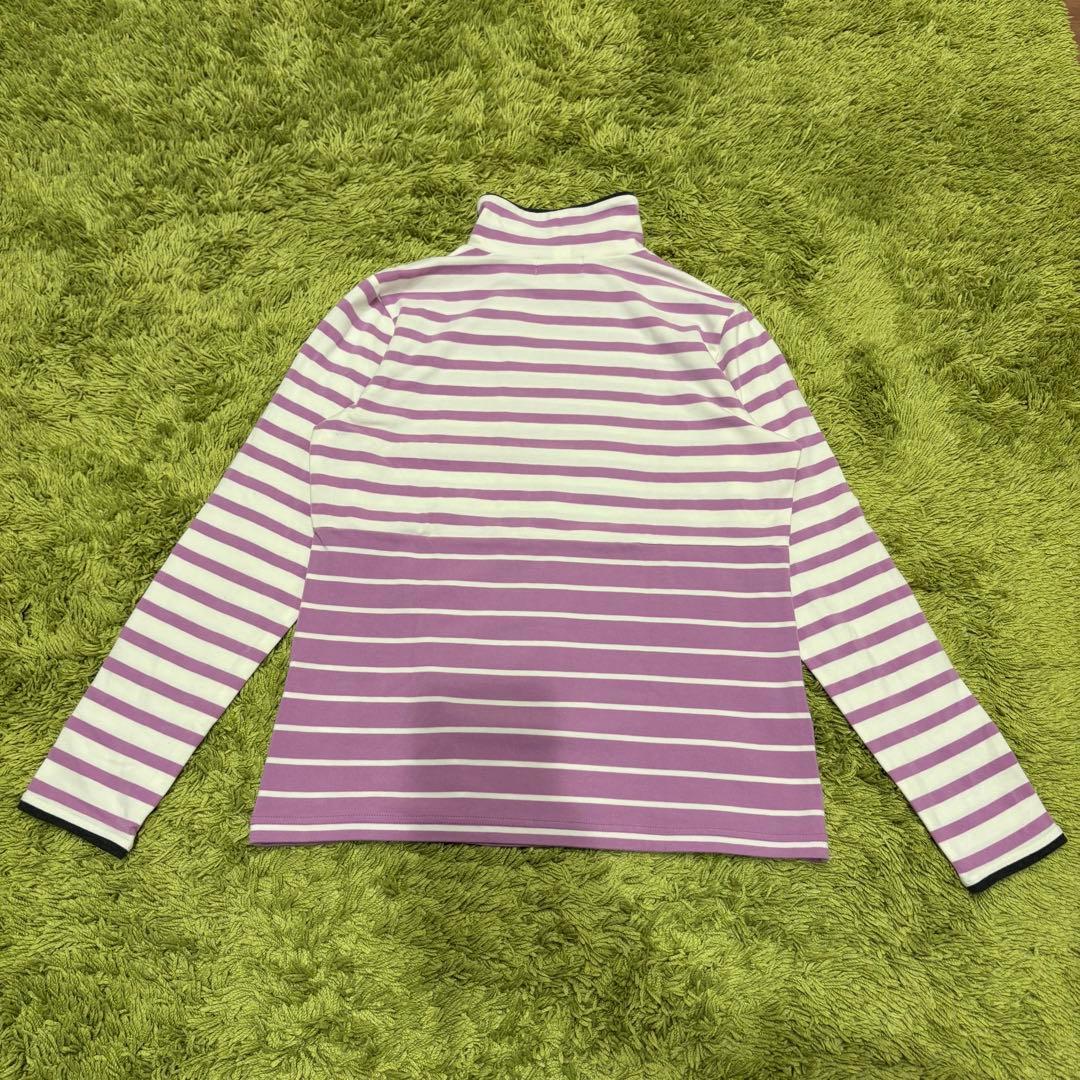 アルチビオ archivio 長袖モックネック ボーダー柄 紫 38 Mサイズ