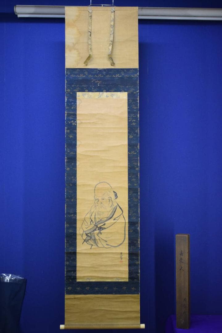 模写/松村呉春/寿老人図/布袋屋掛軸HH-827