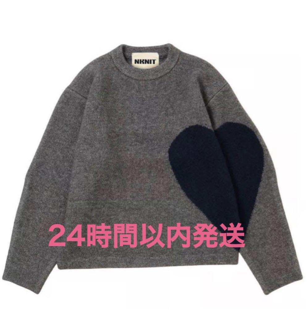 NKNIT pattern knit ハートニット GRAY NAVY 新品 - メルカリ