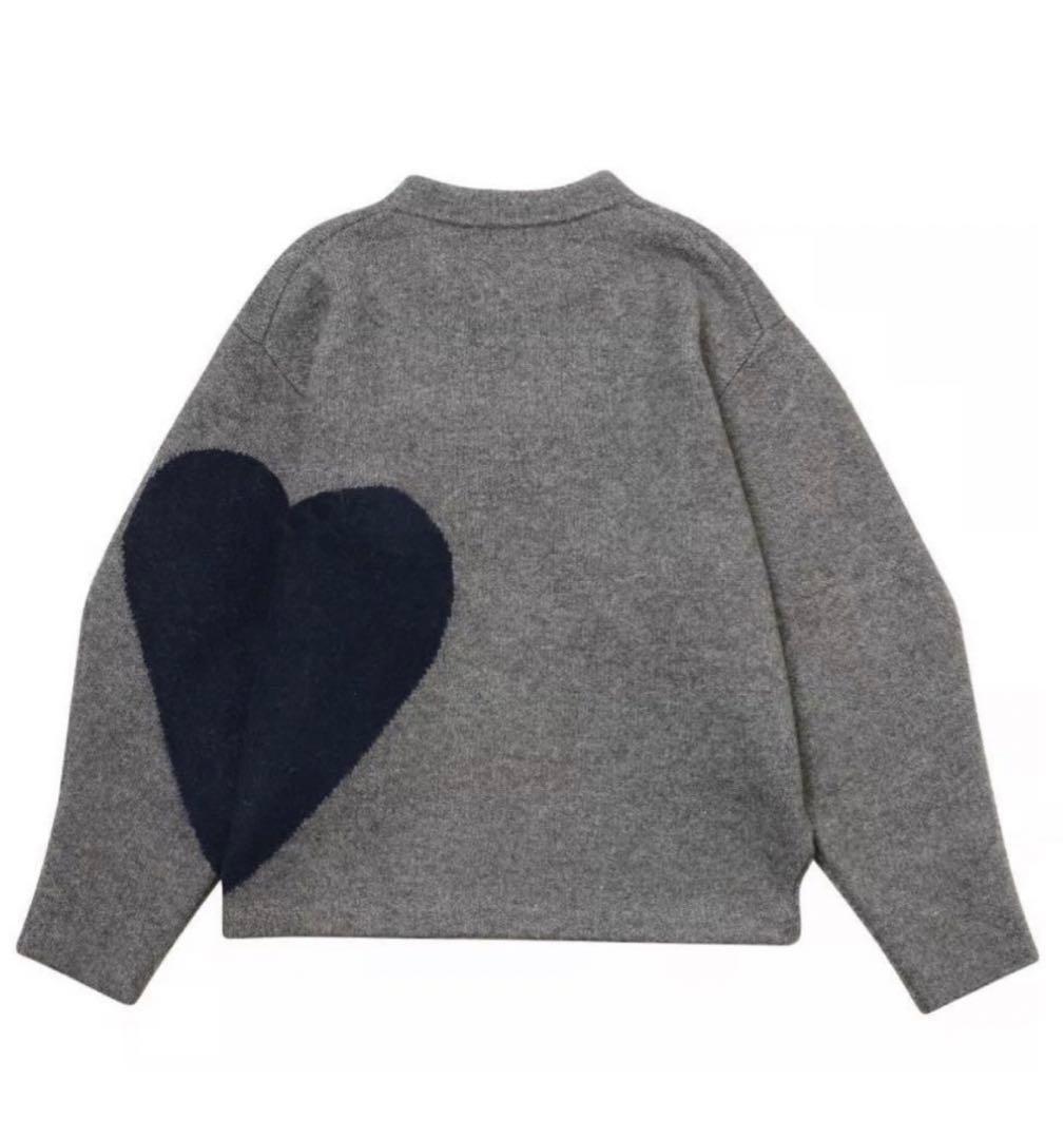 NKNIT pattern knit ハートニット GRAY NAVY 新品 - メルカリ