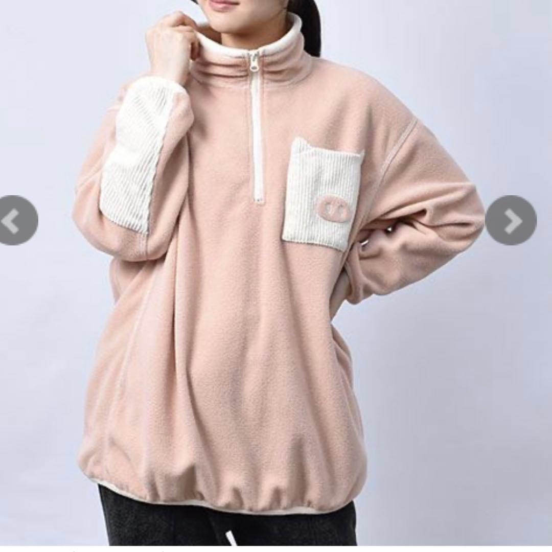 《新品》ドラッグストアーズ　ぶたポケット ハーフジップフリース