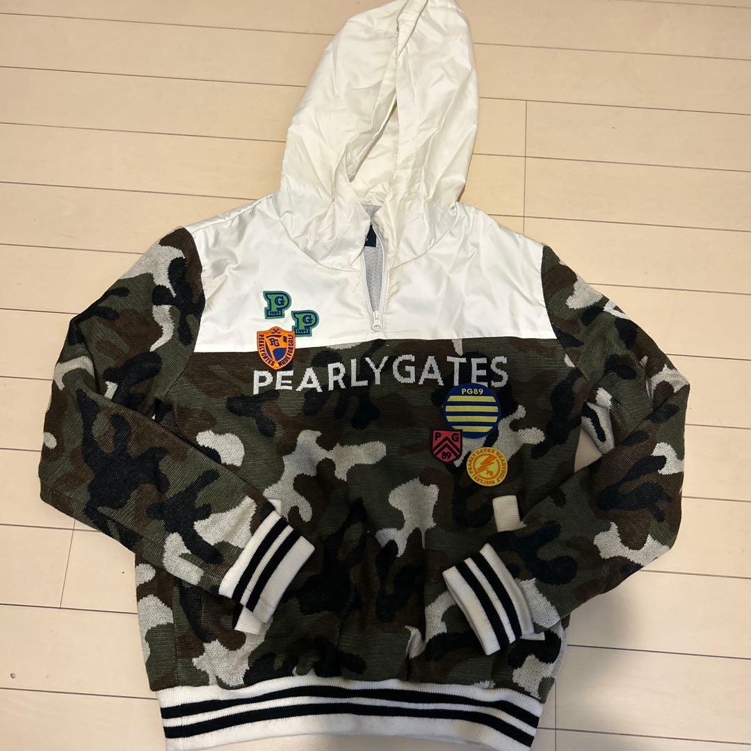 PEARLY GATES 迷彩柄 フード付きジャケット　０ 新品】パーリーゲイツ 中綿ニットブルゾン ダークグリーン×黒 迷彩