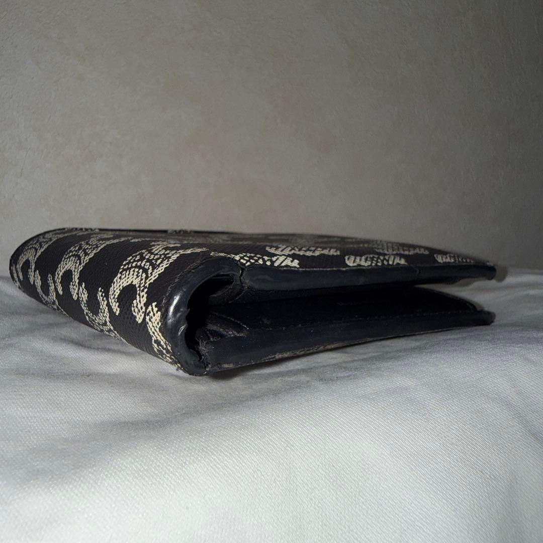 美品】セリーヌ 二つ折り財布 ブラック トリオンフ マカダム レザー