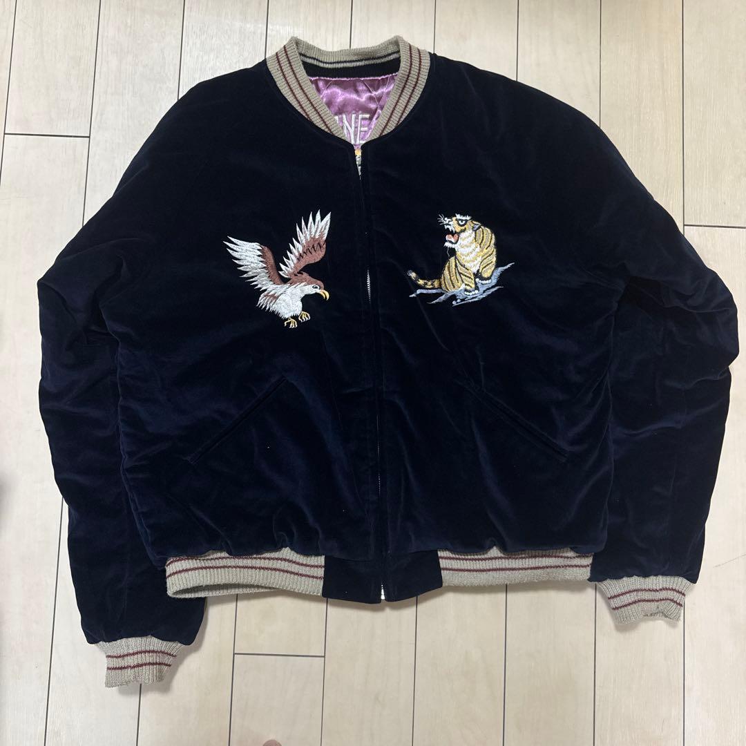 テーラー東洋 別珍 スカジャン 鷹×虎 USMC 龍 スーベニアジャケット L