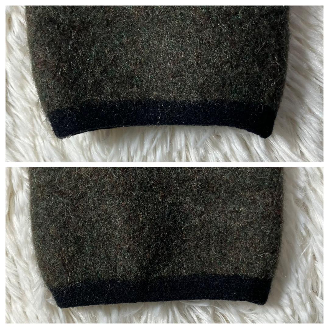 美品 90s チロリアンジャケット ノーカラー ツイード グリーン 緑