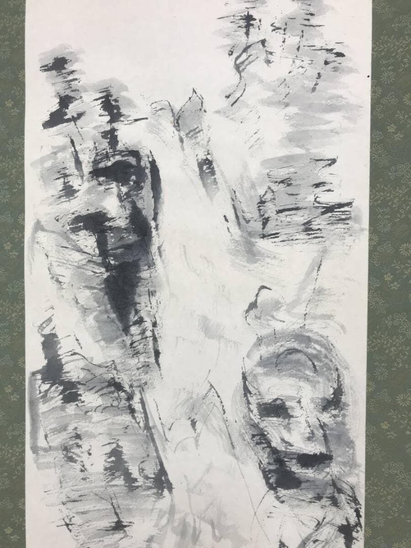 作者不詳/不動明王図/滝に不動図/仏画/滝に人物図/掛軸☆宝船☆AH-776