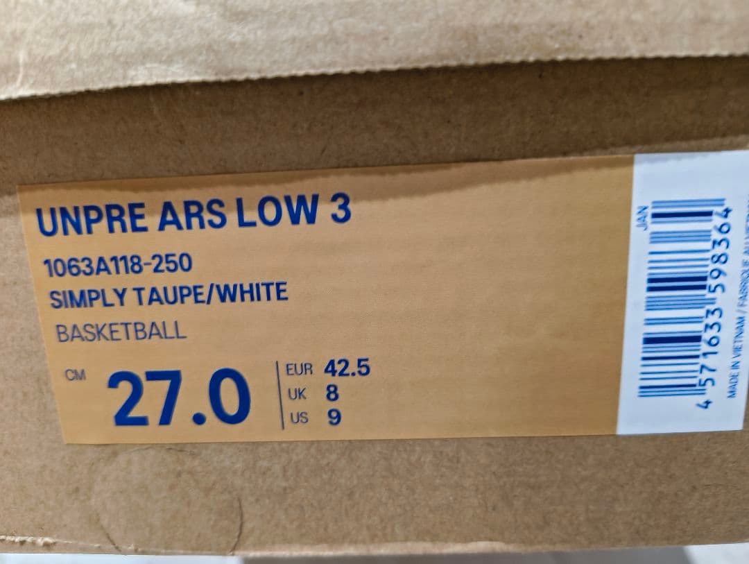 ballaholic×asics UNPRE ARS LOW 3 27.0cm