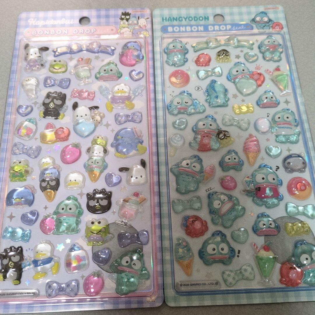 【正規品】サンリオ　大サイズ　第二弾　ボンボンドロップシール　8枚　コンビニ不可