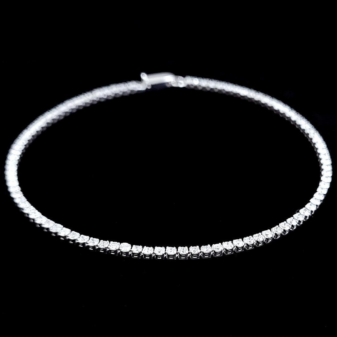 こみこみ白系 1.6ct　ダイヤモンド K14 WG テニスブレスレット