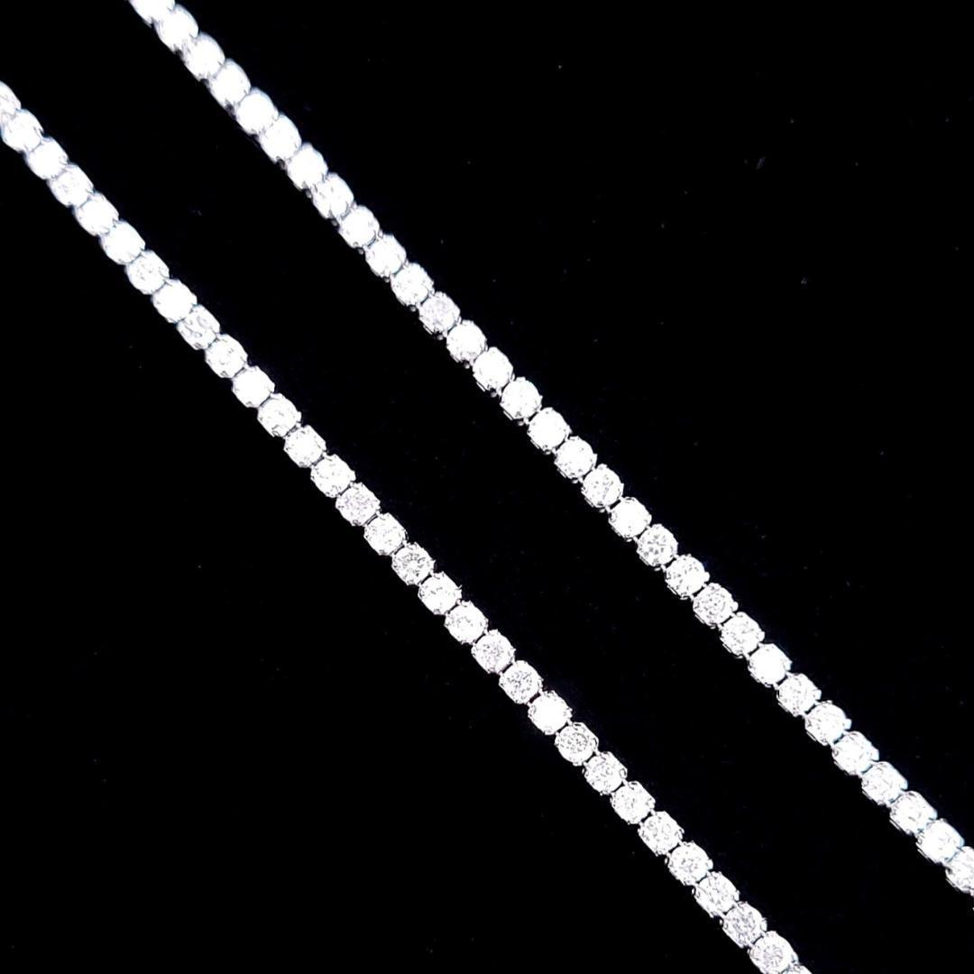 こみこみ白系 1.6ct　ダイヤモンド K14 WG テニスブレスレット