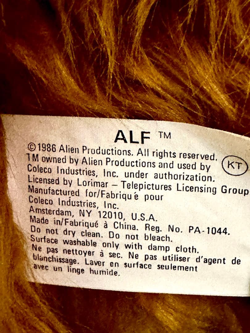 (超希少)タグ付きALF アルフ ぬいぐるみ コレコ社製 40cm ヴィンテージ