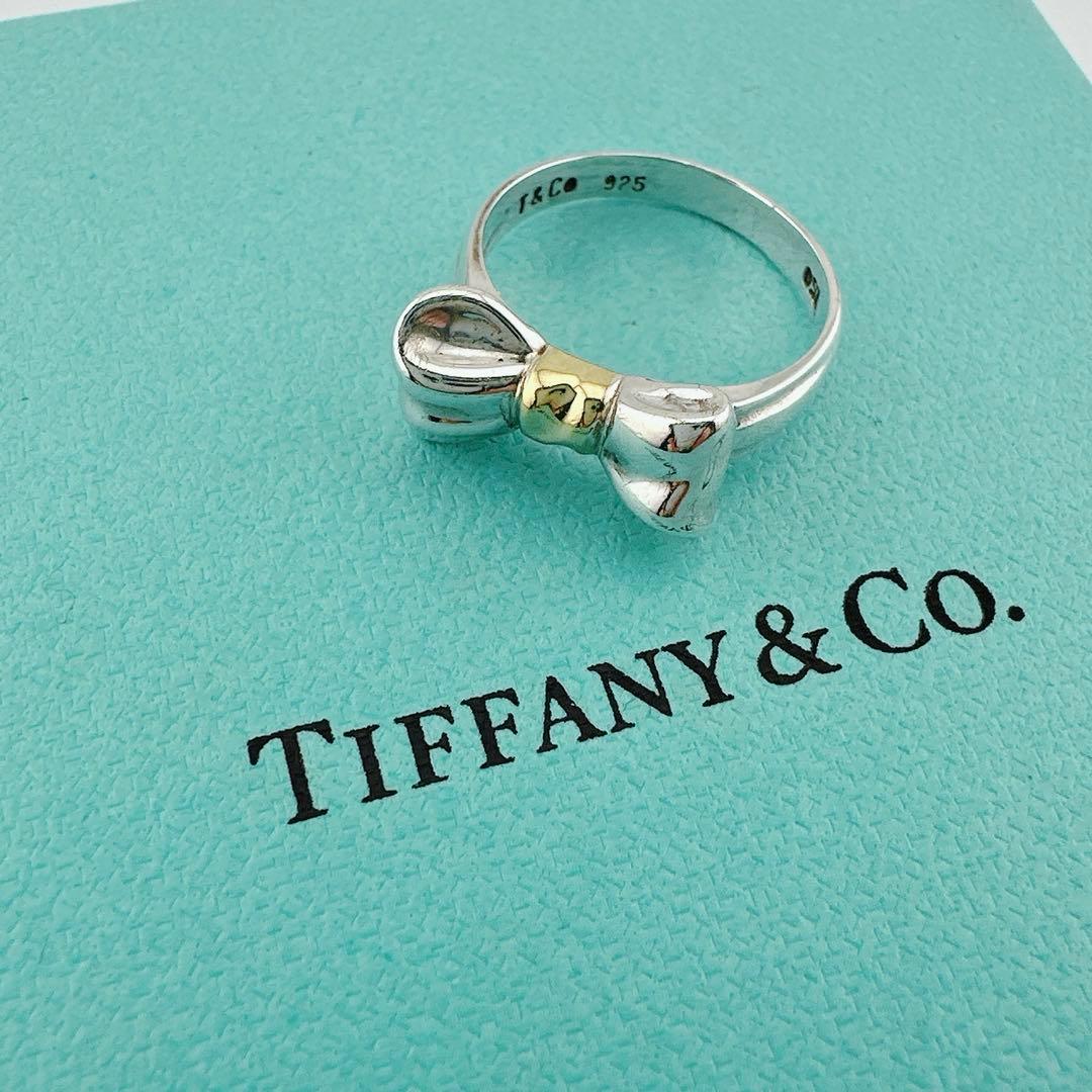 TIFFANY＆Co リボン SV925×K18 750 18金 リング - メルカリ