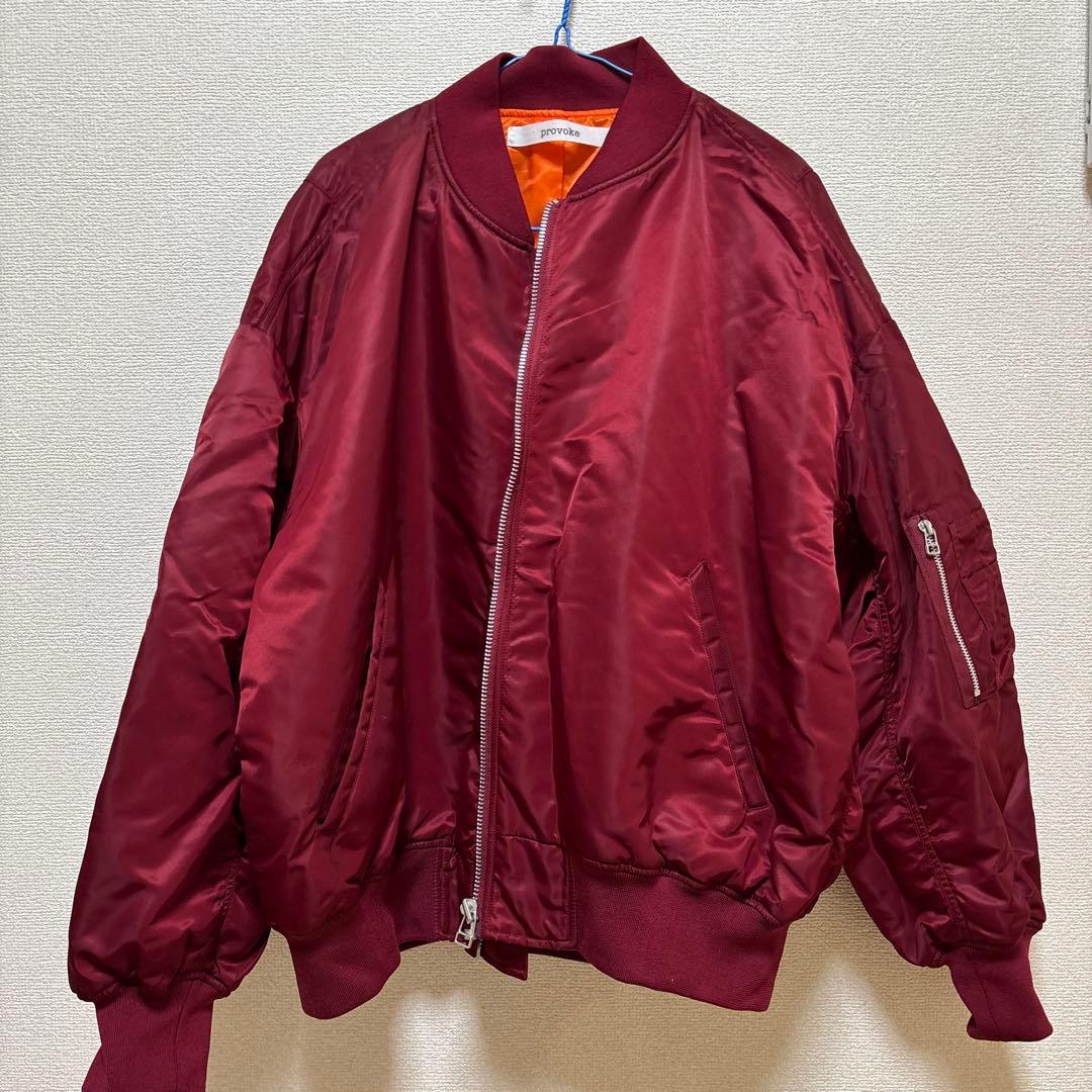 MA-1ジャケット ワインレッド オレンジ裏地 - メルカリ