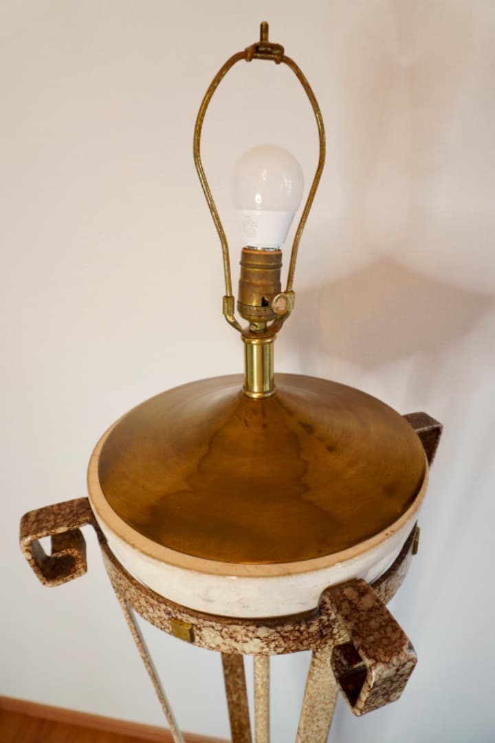 ヴィンテージ フロアランプ 革 アイアン 真鍮の通販はau PAY