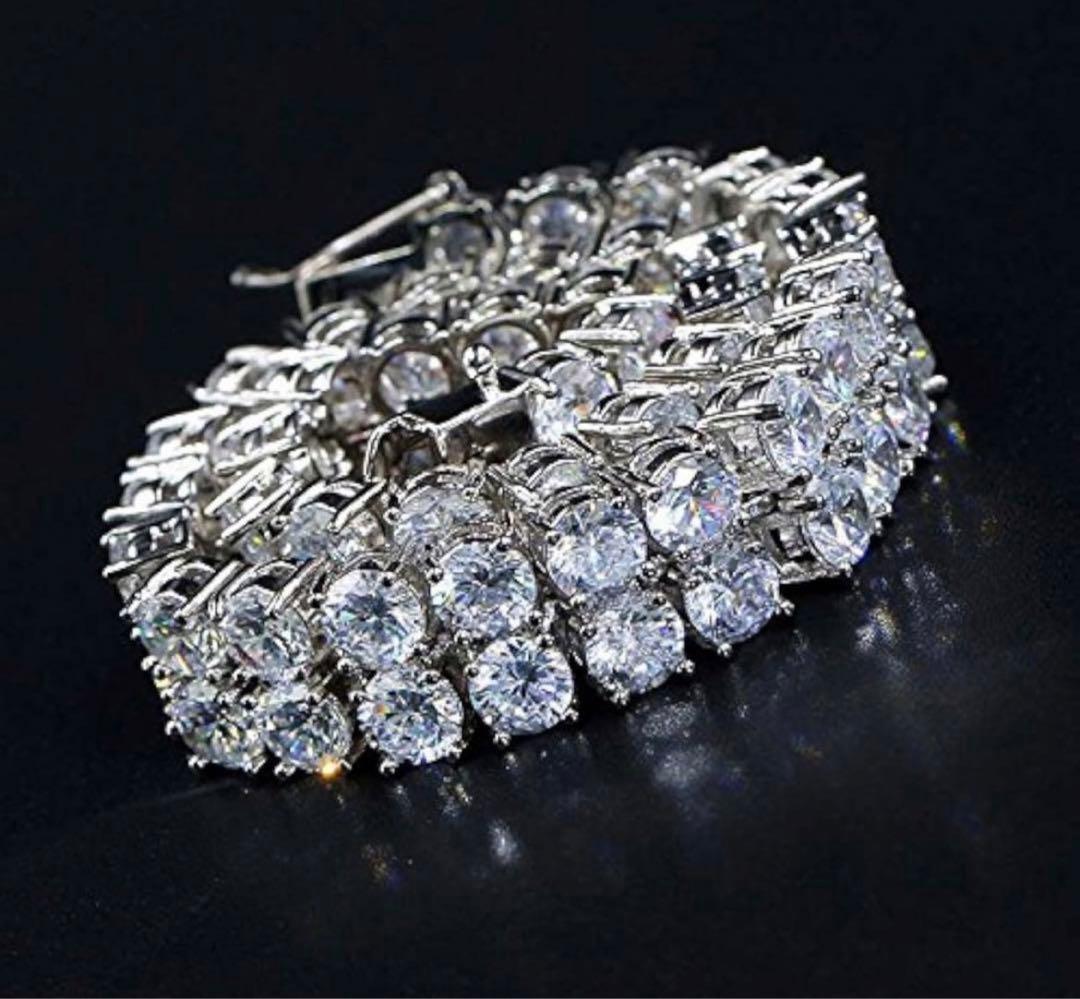 残りわずか】2層モアサナイト ブレス S925 VVS1 輝き別格 - メルカリ