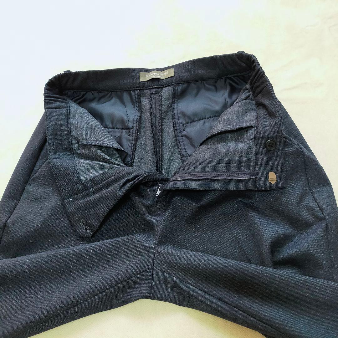 美品　A day in the life　40　洗えるノーカラーパンツスーツ