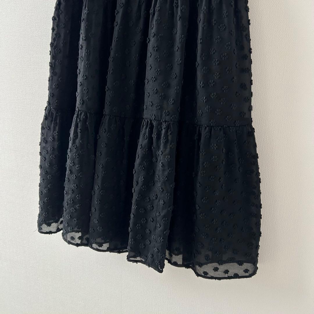 ビアズリー　《LIVETART》小花ジャガードスカート　ブラック