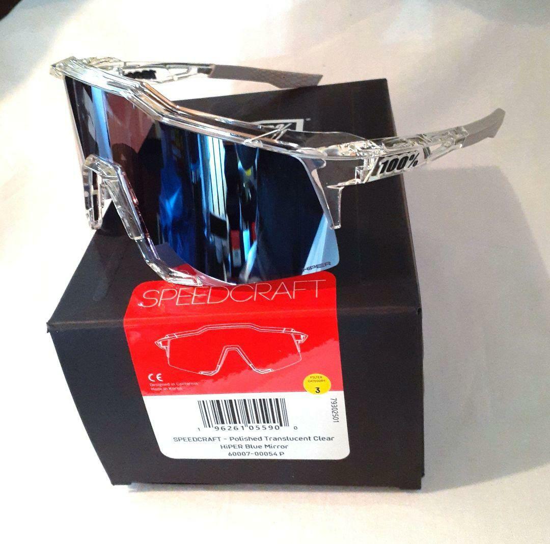 100% SPEEDCRAFT クリア ブルー ワンハンドレッド サングラス - メルカリ